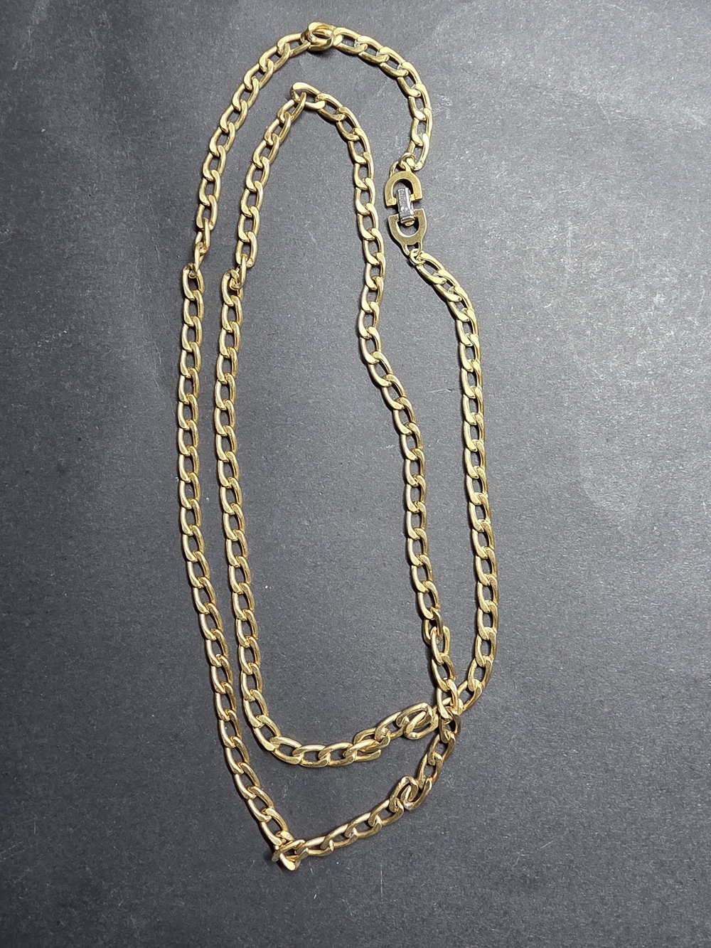 Christian Dior Classic Gold-Tone Figaro Chain Necklace